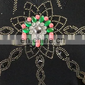 Women African Style Abaya / Latest Black And Golden Diamond Stone Work Embroidery Burkha/ Latest New York Fashion (dubai Abaya) thumbnail-3