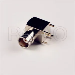 RF Coaxial 50ohm BNC Female Jack Bulkhead Right Angle Connector for P. C. B Mount thumbnail-1