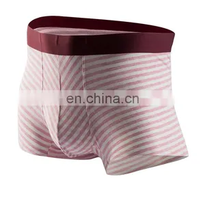 Wholesale Direct Comfort Modal Men's Seamless Panties Mid-Waist Multi Color Stripe Men's Boxer Briefs thumbnail-2