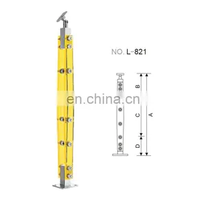 Top Class Hot Sale Clear Pillars Crystal Post Acrylic & SS304/316 for Indoor Staircase thumbnail-1