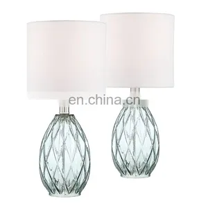 Nordic Sky Blue Elegant Modern Custom Restaurant Hotel Home Decor Cheap Glass Table Lamps With Logo thumbnail-5