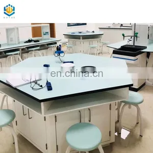 University Classroom Lab Table Science Lab Work Table Chemistry Laboratory Work Bench Hexagon Table thumbnail-2