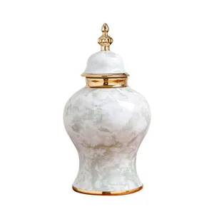 Creative Fashion Electroplate Gild European White Ceramic Vase For Home Decor thumbnail-5