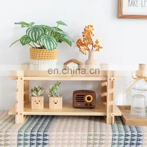 Wood Corner Plant Display Plant Stand Indoor Flower Pot Holder Wooden Shelf thumbnail-2