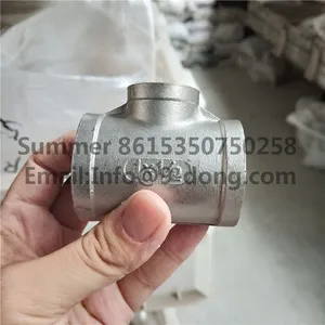 4 Inch Tee 3 Way Tee Threaded Pipe Fittings Stainless Steel SS 304 Female x Female x Female thumbnail-5