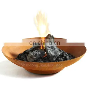 Large Black Steel Fire Pit Bowl 60cm in Diameter Corten Steel Fire Pit Bowl Wood Burning Fire Pit thumbnail-1