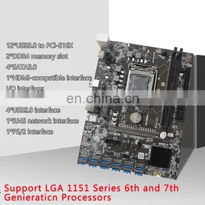 12 GPU Motherboard B250C USB3.0 to PCI-E 16X With 2 DDR4 DIMM Memory Slot LGA 1151 B250 Mainboard thumbnail-5