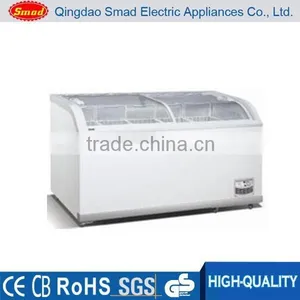 Curved Slide Glass Door Freezer Curved Freezer for Ice Cream thumbnail-4