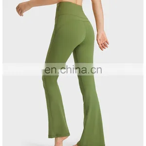 Hot Selling Office LadiesThrowback Flared Leg Yoga Pants Nude Feeling Flared Trackpants Women Gym Fitness Running Wear Trousers thumbnail-3