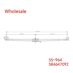 55-964, 584647C92 Heavy Duty Vehicle Front Axle Wheel Parabolic Spring Arm Wholesale For Navistar thumbnail-1