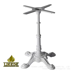 European Classic Antique White Cast Iron Metal Table Base Frame With Powder Coating on Sale thumbnail-1