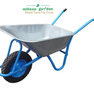 Single Wheel 6cbf Construction Trolley Wheel Barrow Metal Handle Metal Tub thumbnail-4