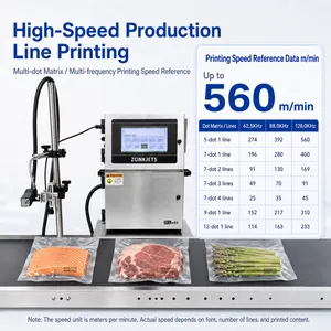 Vacuum Pouch Continuous Inkjet Printer for Food Packaging Production Line Coding and Date Printing thumbnail-2