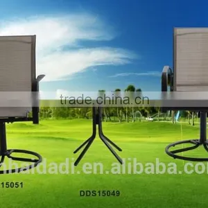 Outdoor Steel Furniture Swivel Rocker Sling 3 Pcs Patio Set Dining Set Garden Set thumbnail-1