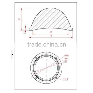 60 Degree 78mm Bay Light Led Glass Optical Lens Borosilicate thumbnail-5