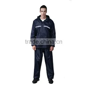 100% Waterproof Adult Polyester Reflective Strip Rain Coat thumbnail-2