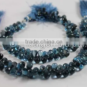 Wholesale London Blue Topaz Faceted Drops Beads thumbnail-1