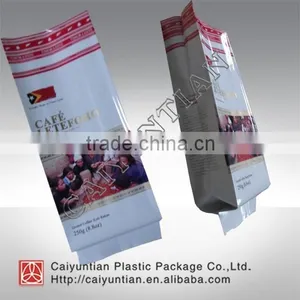 Aluminum Coffee Bag With Logo Printing Four/eight Side-gusset Sealing With Valve thumbnail-2