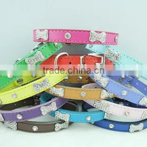 Pet Collar Manufacturers Selling Crystal Bone Decoration Dog Collar thumbnail-3