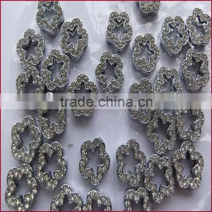 Compet Metal Slide Charms 10mm Rhinestone Flower thumbnail-1