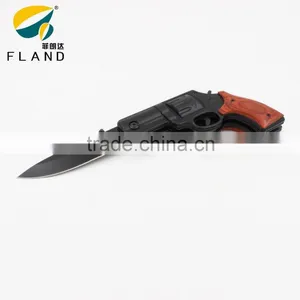 Creative Design Black Oxide 3Cr13 Stainless Steel Blade Gun Shaped Folding Knife thumbnail-4