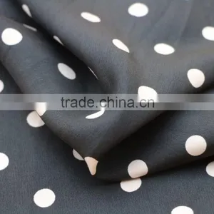 120D*120D POLKA DOT IMITATE CUPRO 100% VISCOSE PRINTED TWILL FABRIC Most Popular thumbnail-6