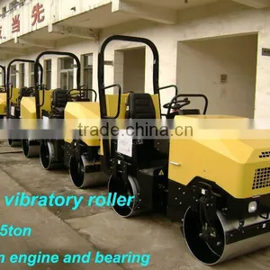 Small Road Compactor,ride-on Double Drum Roller,road Roller,Japan Engine and Bearing 20HP,Max.working Weight 1480kgs,CE Prove thumbnail-1