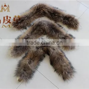 100%Hot Sale Hood Raccoon Fur Trimming Strips for Hoods thumbnail-1