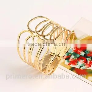 Punk Fashion Gold Plated Wide Bangle Geometry Hollow Cuff Bracelets Adjustable thumbnail-4