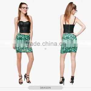 Vintage Flowers Dragon Red Sexy Girls Tight Mini Skirt High Quality 3d Digital Full Print Custom Hot Sale Tube Stretchy Skirt thumbnail-2