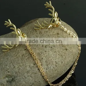 Antler Sweater Chain Clips Cardigan Clips Collar Clips Gold Sweater Guard Brooch thumbnail-5