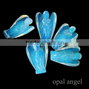 2inches Semi Precious Stone Opal Angel Statue thumbnail-1