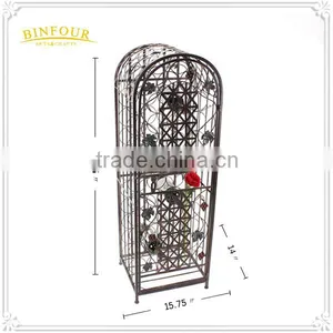 High Quality Solid Metal Display Rack Wrought Iron Wine Cabinet thumbnail-2