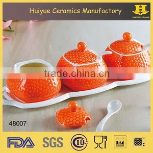 Seasoning Pot Set With Ceramic Plate, Spice Jar Set thumbnail-1