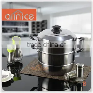 Allnice-New Design #430 Stainless Steel 2-layer 15-qt Durable Multipots & Steamers With Steel Lid and Bakelite Handles&knob thumbnail-1