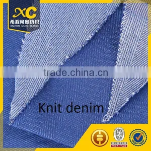 240gsm Twill Knitted Cotton Poly Stretch Denim Fabric thumbnail-1