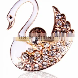 Samco Luxury Crystal Swan Universal 360 Degrees Ring Grip/Stand Holder for Any IPhone, Galaxy and Smartphones/Tablet Device thumbnail-2