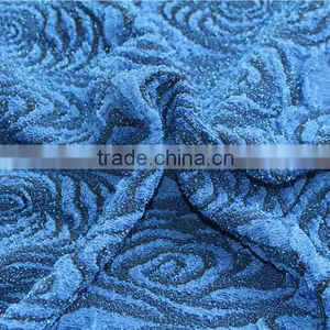 Silver Polyester Knitted Jacquard Fabric for Ladies Dress thumbnail-4