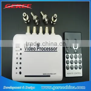 NTSC/PAL 4 CH Real-Time Video Quad Processor for CCTV Camera System With Remote Control thumbnail-1