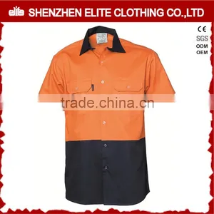 Custom Men Short Sleeve Safety High Visibility Button Shirts thumbnail-1