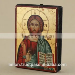 Greek & Russian Orthodox Small Wooden Icon. Christ Pantocrator thumbnail-6