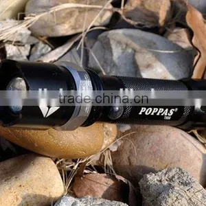 Promotion POPPAS T809 3W XPE Zoomable Bright Rechargeable Aluminium 18650 Battery Led Riot Flashilght thumbnail-3