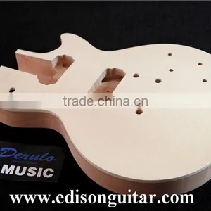 DIY Electric Guitar Kits With Hardware Solid Mahagany Body Tiger Maple Top MX-002 thumbnail-4