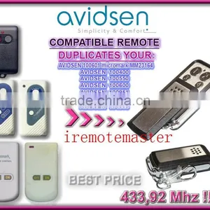 New Product Compatible Avidsen Garage Door Remote Duplicate 100400,100550,400600,100951,100955,104505,100601 Micromark MM23164 thumbnail-1