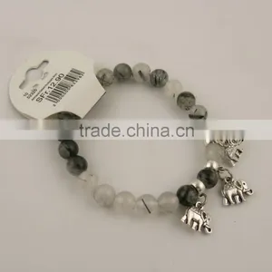 New Natural Stone Beaded Golden Buddha Head Men/Women Elasticity Bracelet Quality Choice thumbnail-2