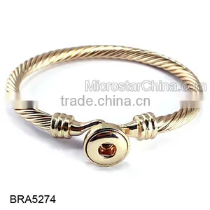 Rose Gold Snap Button Jewelry Cuff Bangles Bracelets thumbnail-2