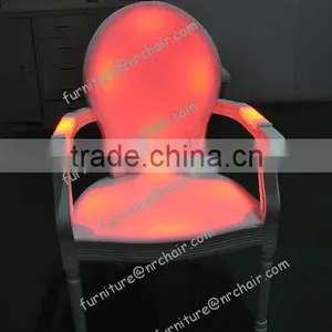 Shanghai Wholesale Event Rental Wood Furniture Acrylic LED Lighting Arm Chairs thumbnail-1