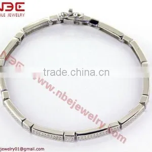 Micro Pave Setting 925 Sterling Silver Fashion Bracelet thumbnail-1