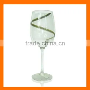 Hand Made Wine Glass With Black Strips,whole Sales thumbnail-1