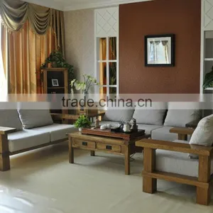 Rustic Wooden Living Room Furniture Solid Wood Sofa thumbnail-1